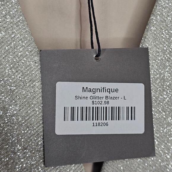 LELIS Magnifique Shine Glitter Blazer Size L Party Date Night Shimmer Disco Rave - Picture 5 of 9